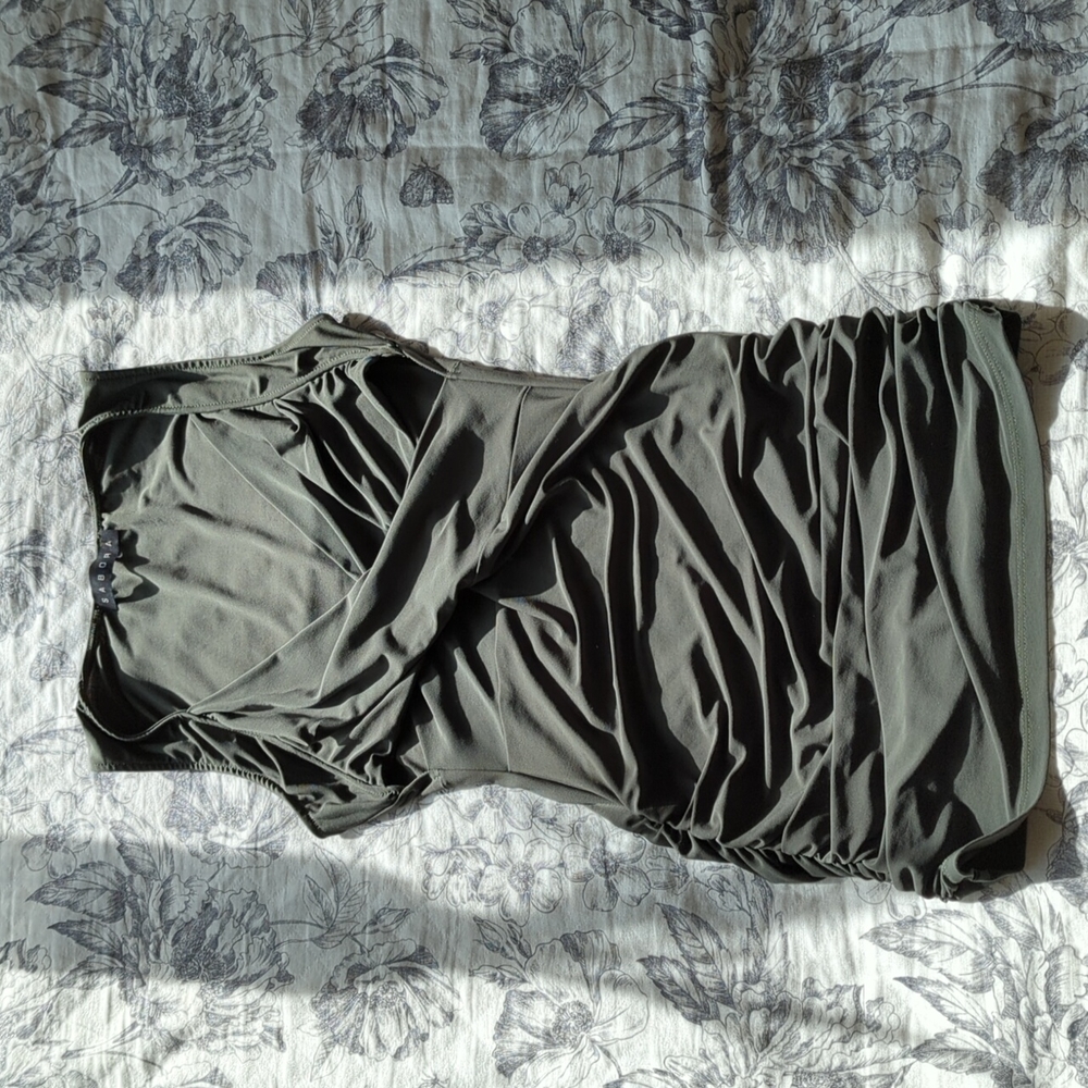 EUC Sabora Sexy OliveGreen Latin Salsa, Swing Tango, Blues Dance pARTy Dress